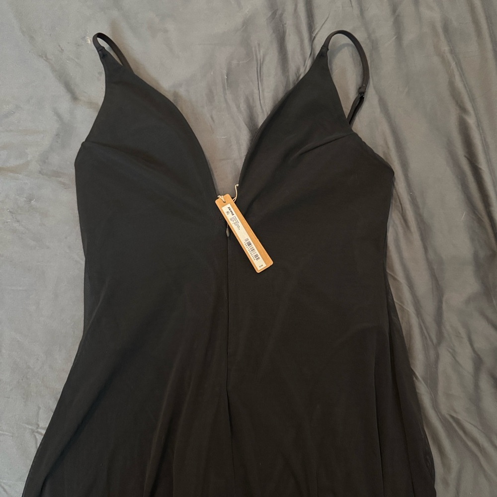 SKIMS Power Mesh Plunge Midi Dress